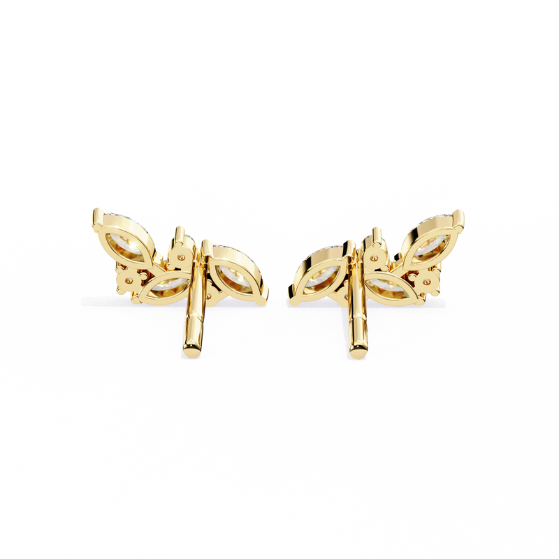 14K White Gold IGI Certified Marquise Diamond Cluster Earrings, D-E Color, VVS/VS Clarity