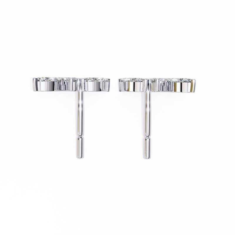 14K White Gold IGI Certified Marquise Diamond Cluster Earrings, D-E Color, VVS/VS Clarity