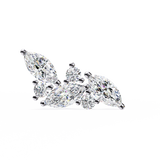14K White Gold IGI Certified Marquise Diamond Cluster Earrings, D-E Color, VVS/VS Clarity