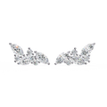14K White Gold IGI Certified Marquise Diamond Cluster Earrings, D-E Color, VVS/VS Clarity