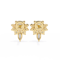14K White Gold IGI Certified Round Diamond Flower Cluster Earrings, D-E Color, VVS/VS Clarity
