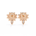 14K White Gold IGI Certified Round Diamond Flower Cluster Earrings, D-E Color, VVS/VS Clarity