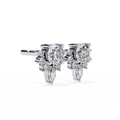 14K White Gold IGI Certified Round Diamond Flower Cluster Earrings, D-E Color, VVS/VS Clarity