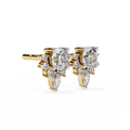 14K White Gold IGI Certified Round Diamond Flower Cluster Earrings, D-E Color, VVS/VS Clarity