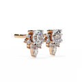 14K White Gold IGI Certified Round Diamond Flower Cluster Earrings, D-E Color, VVS/VS Clarity