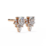 14K White Gold IGI Certified Round Diamond Flower Cluster Earrings, D-E Color, VVS/VS Clarity