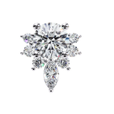 14K White Gold IGI Certified Round Diamond Flower Cluster Earrings, D-E Color, VVS/VS Clarity
