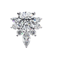 14K White Gold IGI Certified Round Diamond Flower Cluster Earrings, D-E Color, VVS/VS Clarity
