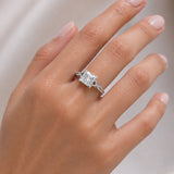 14k IGI certified princess ring with E-F color VVS-VS clarity diamonds 190