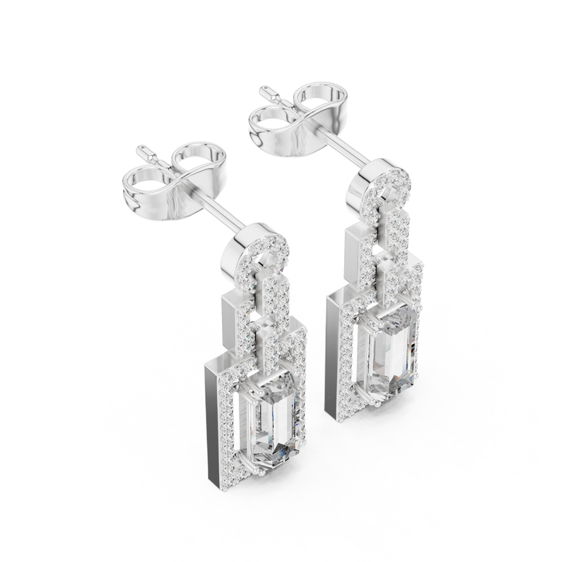 Earring 3#10005E_187_M - White Gold - Image