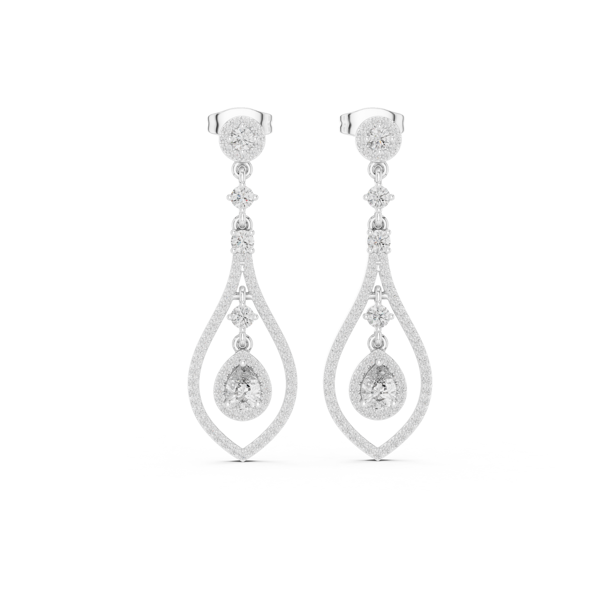 Earring 3#10006E_115_M - White Gold - Image