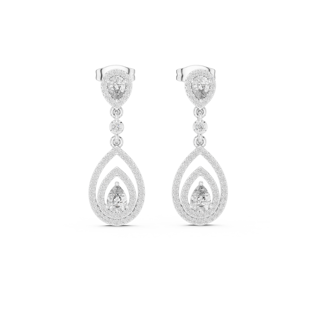 Earring 3#10007E_116_M - White Gold - Image