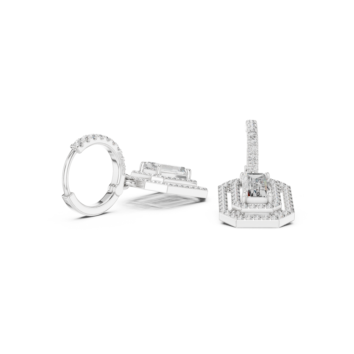 Earring 3#10014E_186 - White Gold - Image