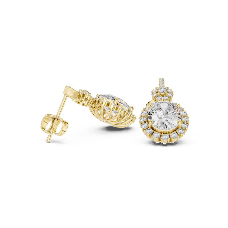 Earring 3#10016E_136@7 - Yellow Gold - Image