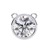 14K White Gold IGI Certified Round Diamond Solitaire Pendant – D-E Color, VVS–VS Clarity, Rabbit Ear Bail