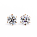 14K White Gold IGI Certified Round Diamond Millgrain Earrings, D-E Color, VVS/VS Clarity