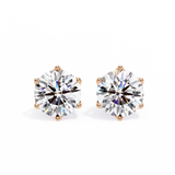 14K White Gold IGI Certified Round Diamond Millgrain Earrings, D-E Color, VVS/VS Clarity