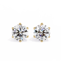 14K White Gold IGI Certified Round Diamond Millgrain Earrings, D-E Color, VVS/VS Clarity
