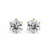 14K White Gold IGI Certified Round Diamond Millgrain Earrings, D-E Color, VVS/VS Clarity