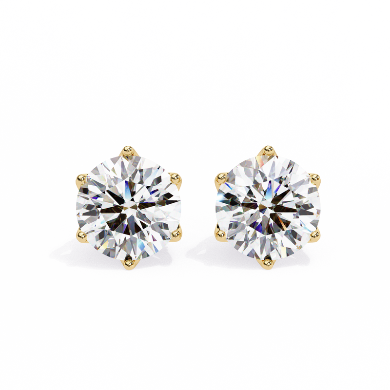 14K White Gold IGI Certified Round Diamond Millgrain Earrings, D-E Color, VVS/VS Clarity