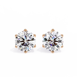 14K White Gold IGI Certified Round Diamond Millgrain Earrings, D-E Color, VVS/VS Clarity