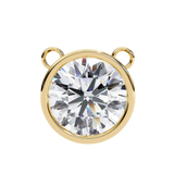 14K White Gold IGI Certified Round Diamond Solitaire Pendant – D-E Color, VVS–VS Clarity, Rabbit Ear Bail