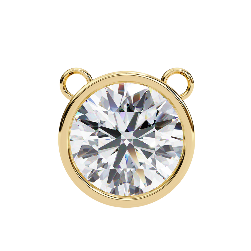 14K White Gold IGI Certified Round Diamond Solitaire Pendant – D-E Color, VVS–VS Clarity, Rabbit Ear Bail