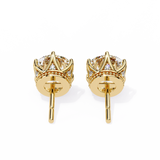 14K White Gold IGI Certified Round Diamond Millgrain Earrings, D-E Color, VVS/VS Clarity