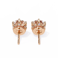 14K White Gold IGI Certified Round Diamond Millgrain Earrings, D-E Color, VVS/VS Clarity