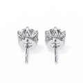14K White Gold IGI Certified Round Diamond Millgrain Earrings, D-E Color, VVS/VS Clarity