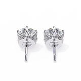 14K White Gold IGI Certified Round Diamond Millgrain Earrings, D-E Color, VVS/VS Clarity