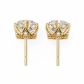 14K White Gold IGI Certified Round Diamond Millgrain Earrings, D-E Color, VVS/VS Clarity