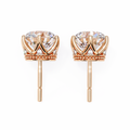 14K White Gold IGI Certified Round Diamond Millgrain Earrings, D-E Color, VVS/VS Clarity