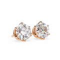 14K White Gold IGI Certified Round Diamond Millgrain Earrings, D-E Color, VVS/VS Clarity