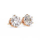 14K White Gold IGI Certified Round Diamond Millgrain Earrings, D-E Color, VVS/VS Clarity