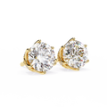 14K White Gold IGI Certified Round Diamond Millgrain Earrings, D-E Color, VVS/VS Clarity