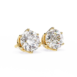 14K White Gold IGI Certified Round Diamond Millgrain Earrings, D-E Color, VVS/VS Clarity