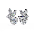 14K White Gold IGI Certified Round Diamond Fancy Basket Earrings, D-E Color, VVS/VS Clarity