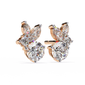 14K White Gold IGI Certified Round Diamond Fancy Basket Earrings, D-E Color, VVS/VS Clarity
