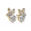 14K White Gold IGI Certified Round Diamond Fancy Basket Earrings, D-E Color, VVS/VS Clarity