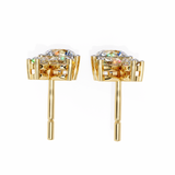 14K White Gold IGI Certified Round Diamond Fancy Basket Earrings, D-E Color, VVS/VS Clarity