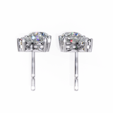 14K White Gold IGI Certified Round Diamond Fancy Basket Earrings, D-E Color, VVS/VS Clarity