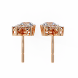 14K White Gold IGI Certified Round Diamond Fancy Basket Earrings, D-E Color, VVS/VS Clarity