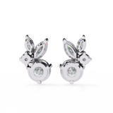 14K White Gold IGI Certified Round Diamond Fancy Basket Earrings, D-E Color, VVS/VS Clarity