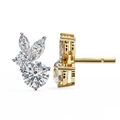 14K White Gold IGI Certified Round Diamond Fancy Basket Earrings, D-E Color, VVS/VS Clarity