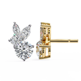 14K White Gold IGI Certified Round Diamond Fancy Basket Earrings, D-E Color, VVS/VS Clarity