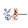 14K White Gold IGI Certified Round Diamond Fancy Basket Earrings, D-E Color, VVS/VS Clarity