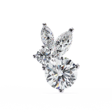 14K White Gold IGI Certified Round Diamond Fancy Basket Earrings, D-E Color, VVS/VS Clarity