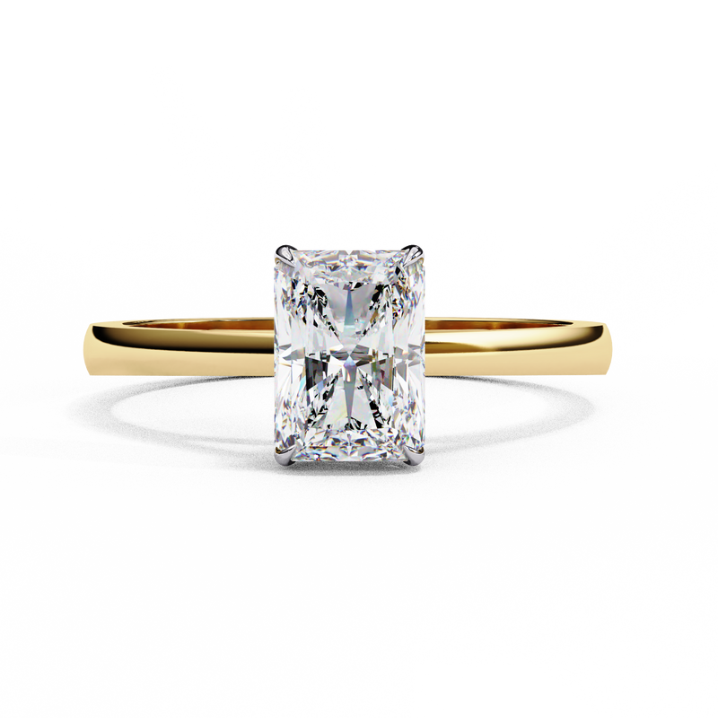 14k IGI certified radiant ring with E-F color VVS-VS clarity diamonds 36