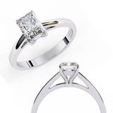 14k IGI certified radiant ring with E-F color VVS-VS clarity diamonds 36